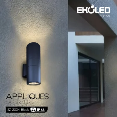 Applique Extérieur EKOLED NOIR à douille E27