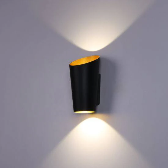 Applique 10W 3000K black+gold 95x190x110 IP54 LUMIN